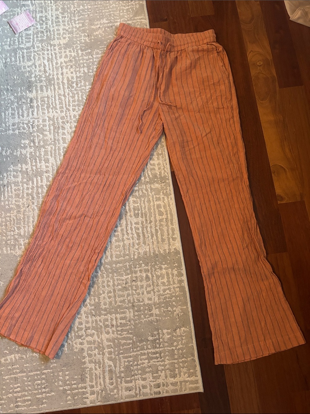 Cotton On Rust-Striped Pull-On Pants